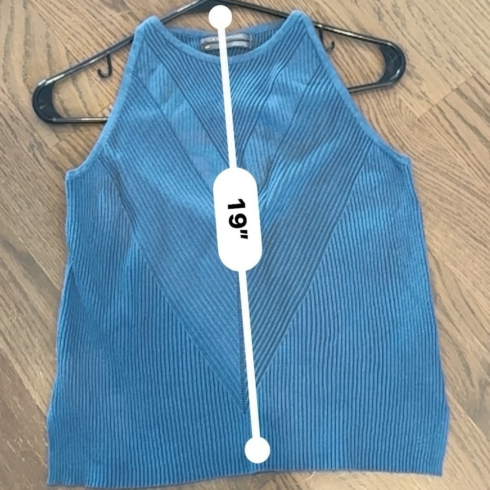 Anthropologie Elegant Teal Sleeveless tank top Women's size Medium XSP y2k H - Picture 5 of 7